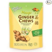 Prince of Peace Ginger Chews With Mango, 4 oz. – Candied Ginger – Mango Candy – Mango Ginger Chews – Natural Candy – Ginger Candy