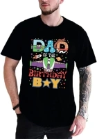 Dad of The Birthday Shirt Birthday Party T-Shirt Family Vacation Cartoon Tees Casual Short Sleeve Tops