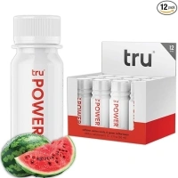 Tru Power Shot, Pre Workout Extra Strength Energy Shots with BCAAs, Watermelon Flavored Shots, 100 mg Natural Caffeine, Kosher, Gluten Free, Low Calories, Zero Sugar Supplement, 2oz (Pack of 12)