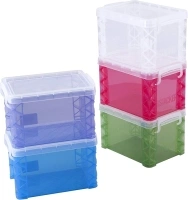 Super Stacker 4 x 6 Inch Index Card Holder, 1 Box Only, Assorted Color, Color May Vary, Flash Card & Note Card Storage Organizer Container for Teachers & Studying