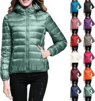 Womens Quilted Puffer Jacket Hoodies Sherpa Warm Long Sleeve Winter Full Zip Coat Lightweight Jackets with Pockets