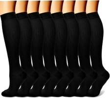 CHARMKING Compression Socks for Women & Men Circulation (8 Pairs)15-20 mmHg is Best Support for Athletic Running,Hiking