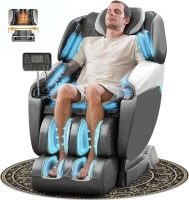 Massage Chair Full Body, 2024 4D SL-Track Zero Gravity Massage Chair Shiatsu Recliner with Mat, 9 Pre-Set Auto-Programmed, Body Scan, Airbag Massage