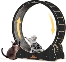 Homegroove Cat Exercise Wheel for Indoor Cat, 40" Large Cat Running Wheel with Carpeted Runway, Cat Treadmill Wheel for Kitty’s Longer Life, Cat Wheel for Fitness Weight Loss Device, Black(L)