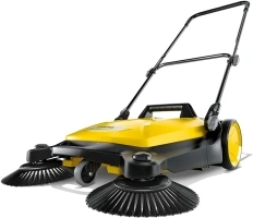 Kärcher - S 4 Twin Walk-Behind Outdoor Hand Push Sweeper - 5.25 Gallon Capacity - 26.8" Sweeping Width - Sweeps up to 26,000 ft²/Hour,Yellow