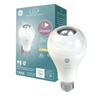 GE LED+ Speaker LED Light Bulb, 9 Watt, Bluetooth Speaker, Medium Base, A21 Bulb