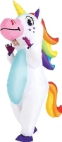 Spooktacular Creations Inflatable Costume Adult, Full Body Riding a Unicorn Blow Up Costume for Halloween Inflatables Party