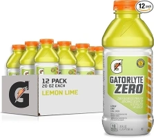 Gatorlyte Zero Electrolyte Beverage, Lemon Lime, Zero Sugar Hydration, Specialized Blend of 5 Electrolytes, No Artificial Sweeteners or Flavors, 20 Fl Oz Bottles (Pack of 12)