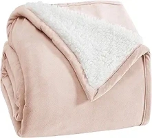 UGG 23852 Bliss Sherpa Fully Reversible Throw Blanket for Couch or Bed Machine Washable Easy Care Soft Plush Luxury Oversized Accent Blankets, 70 x 50-Inch, Quartz