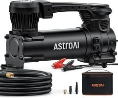 AstroAI T3 Heavy-Duty Air Compressor 12V Portable Offroad Air Compressor with 1.97CFM, 120PSI Tire Pump with Alligator Clips, LED Light for Pickups,Trucks, SUVs, RVs Cars for Up to 33 Inch Tires