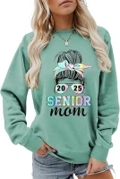 Senior Mom Sweatshirt for Women Cute Graphic Pullover Long Sleeve Funny Shirts Mama Casual Novelty Fall Tops