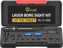 CVLIFE Bore Sight Laser Kit fit 0.17 to 12GA Calibers, Professional Red/Green Laser Boresighter Kit for All Gun, Multiple Caliber Bore Sighting Kit for Hunting Rifles Pistols and Handgun