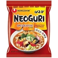 Nongshim Neoguri Spicy Seafood Ramen Noodle Soup, 10 Pack, Microwaveable Ramyun Instant Noodle Cup, Bold, Spicy Chili Peppers