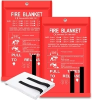 Fire Blanket - 2 Pack 40" x 40" Fire Blanket for Home and Kitchen, Flame Suppression Fiberglass Fire Blankets for House, Camping, Grill, Car, Office, Warehouse, Emergency Fire Blanket