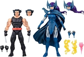 Marvel Legends Series Wolverine and Psylocke, 50th Anniversary Comics Collectible 6-Inch Action Figure 2-Pack