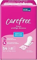 Carefree Panty Liners for Women, Regular, Wrapped, Unscented, 54ct | Pantiliners, Carefree Liners, Daily Liners for Women, Light Periods and Leaks, 8-Hour Odor Control | 54ct (Packaging May Vary)