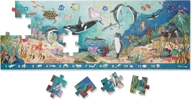 Melissa & Doug Search and Find Beneath the Waves Floor Puzzle (48 pcs, over 4 feet long) - FSC Certified