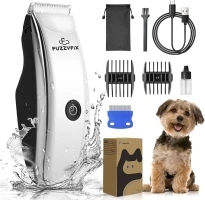 Pet Grooming Clippers for Matted Hair Cat, Low Noise Hair Trimmer Kit for Long Fur, Waterproof Portable USB Rechargeable Professional Pet Grooming Supplies Cordless Shaver Silver