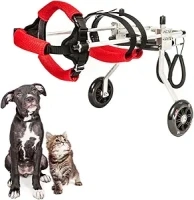 Dog Wheelchair , Adjustable Animal Exercise Wheels,Cart Pet Wheelchair for Handicapped Hind Legs Small Pet/Cat/Dog Walk