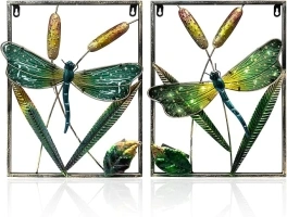 LIFFY Dragonfly Wall Art Decor Lights - Unique Gift Ideas for Every Home, Holiday or Birthdays, Metal Wall Art Home Accent, Enhance Living Spaces additions with Metal Frame Hanging Decorations