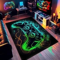 Gaming Rug with Colorful Game Controller Design for Game Room, Gaming Room, Boys