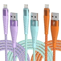 iPhone Charger Fast Charging Lightning Cable 6FT 3Pack[Apple MFi Certified] Long iPhone Charger Cord Nylon Braided USB Cable Compatible with iPhone 14/13/12 Pro Max/12Pro/11