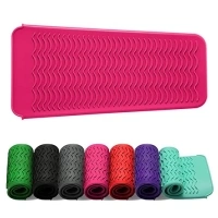 ZAXOP Resistant Silicone Mat Pouch for Flat Iron, Curling Iron,Hot Hair Tools (Hotpink)