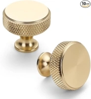 Asidrama10 Pack Gold Kitchen Cabinet Knobs Knurled Dresser Knobs Drawer Knobs Cabinet Hardware Aluminum Knobs for Dresser Drawers