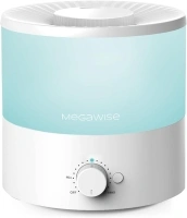 MEGAWISE Cool Mist Humidifiers for Bedroom, BabyRoom, Office and Plants, 0.5 Gal Essential Oil Diffuser with Adjustable Mist Output, 25dB Quiet Ultrasonic Humidifiers, Up to 10H, Easy to Clean