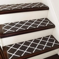 COSY HOMEER Edging Stair Treads Non-Slip Carpet Mat 28inX9in Indoor Stair Runners for Wooden Steps, Stair Rugs for Kids and Dogs, 100% Polyester TPE Backing 10pcs,Brown