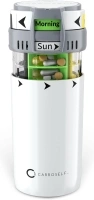 Smart Design Pill Dispenser Organizer with 4 Pills Cartridges Container, Medicine Storage Locked - Travel-Friendly