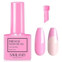 SAVILAND Gel Nail Polish for French Nails - Pink Gel Nail Polish LED Soak Off U V Gel Nail Polish Nail Art Gel Polish for Beginner and Nail Professionals for Home Salon DIY