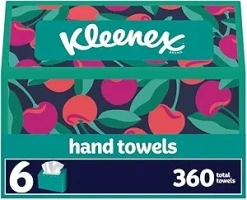 Kleenex Disposable Paper Hand Towels, 6 Boxes, 60 Tissues per Box (360 Total Tissues), Packaging May Vary