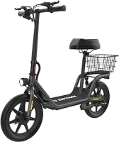 Gotrax Electric Scooter with Seat for Adult, Max 16-25miles Range, 15.5-20mph Power by 350W-500W Motor, Comfortable 14" Pneumatic Tire and Wider Deck & Height Adujustable Seat with Carry Basket