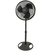 Lasko 16" Oscillating Adjustable Pedestal Fan with 3-Speeds, 47" High, S16500, Black, New