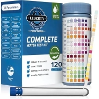 Liberty Gold Standard© Water Testing Strips (121-Piece Kit) All-in-One Test for Home Drinking Water, Wells and 16 Unique Tests for Lead, Hard Water Hardness, pH, Heavy Metals & More