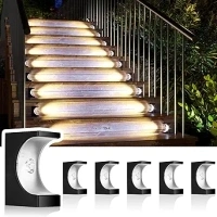 JSOT Solar Step Lights 6 Pack - Stair Lights Outdoor Deck Lights Solar Powered Solar Lights Outdoor Waterproof for Outside Patio Decor