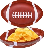 TWOWYHI 16PCS Football Serving Trays Plastic Football Plates Snack Trays Game Day Football Serving Trays Serveware Serving Platter Football Theme Party Supplies Football Party Decorations