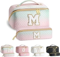 YOOLIFE Gifts for Teen Girls - Teen Girl Gifts Trendy Stuff, 10 11 12 13 14 15 16 17 18 Year Old Girl Birthday Gifts, Teenage Teen Girl Gifts, Personalized Monogram Initial Makeup Bag for Teen M