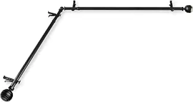 Rod Desyne 13/16" Poise Corner Window Rod, 48-84 inch, Black