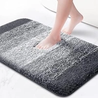 KMAT Bathroom Rugs Bath Mat 20x32 in,Luxury Soft Shaggy Microfiber Shower Rug, Machine Washable Throw Rugs Non Slip Absorbent Plush Floor Mats Runner Carpet