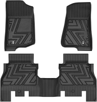 Floor Mats for 2024-2018 Jeep Wrangler JL Unlimited 4 Door Only(Non JK or 4XE), Custom Fit for TPE All Weather Wrangler JL Floor Liners, Automotive 1st & 2nd Row Car Mats Interior Accessories, Black