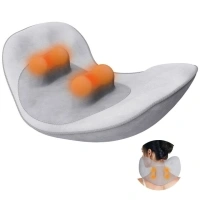 BOSSCARE Shiatsu Back&Neck Massager with Heat Therapy, Deep Kneading Massage Pillow for Pain Relief Gray