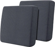 Hokway Stretch Individual Couch Cushion Slipcovers Reversible Cushion Protector Slipcovers Sofa Cushion Protector Covers(Grey,Small-2PC)