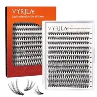 Lash Cluster 240pcs Individual Lashes,8-16mm Diy Lash Extension,D Curl Lash Clusters Wispy,3D Natural Lash Clusters Look Like Eyelash Extension DIY at Home (Orange 40P-D-8-16mix)