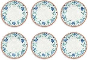 Rio Turquoise Floral Dinner Plate, 10.5", Melamine, Set of 6