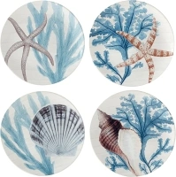 Certified International Beyond The Shore 11" Dinner Plates,Set of 4, Multicolor