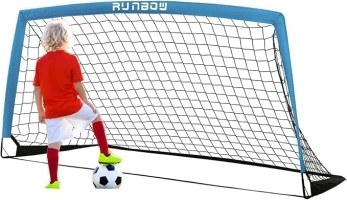 RUNBOW 6x4 ft Portable Kids Soccer Goal for Backyard Practice Soccer Net with Carry Bag