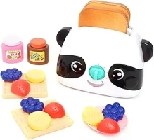 Boley Zoo Troop: Panda Toaster - 17 Pieces - Animal Themed Kitchen Appliance with Pop-Up Action, Toast & Food Accessories, Kitchen Pretend Play, Kids Age 2+