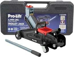 Pro-LifT F-2315PE Grey Hydraulic Trolley Jack Car Lift with Blow Molded Case-3000 LBS Capacity, 12 Inch, Black